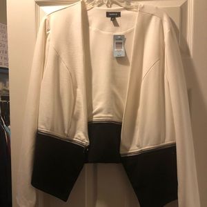 White and black torrid jacket